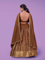Thumbnail for Myra Brown Georgette Embroidered Designer Lehenga - Distacart