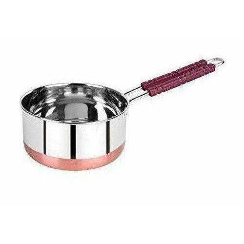 Stainless Steel Sauce Pan Round Copper Bottom - Mirror Finish Designer - Distacart