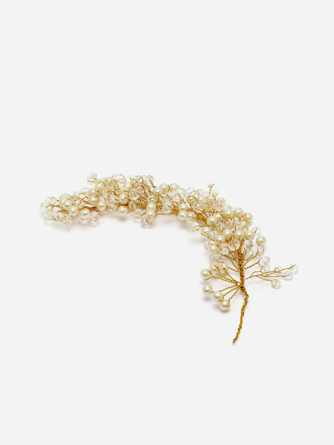 Panash Women Gold-Toned & off White Embellished Hair Accessory - Distacart