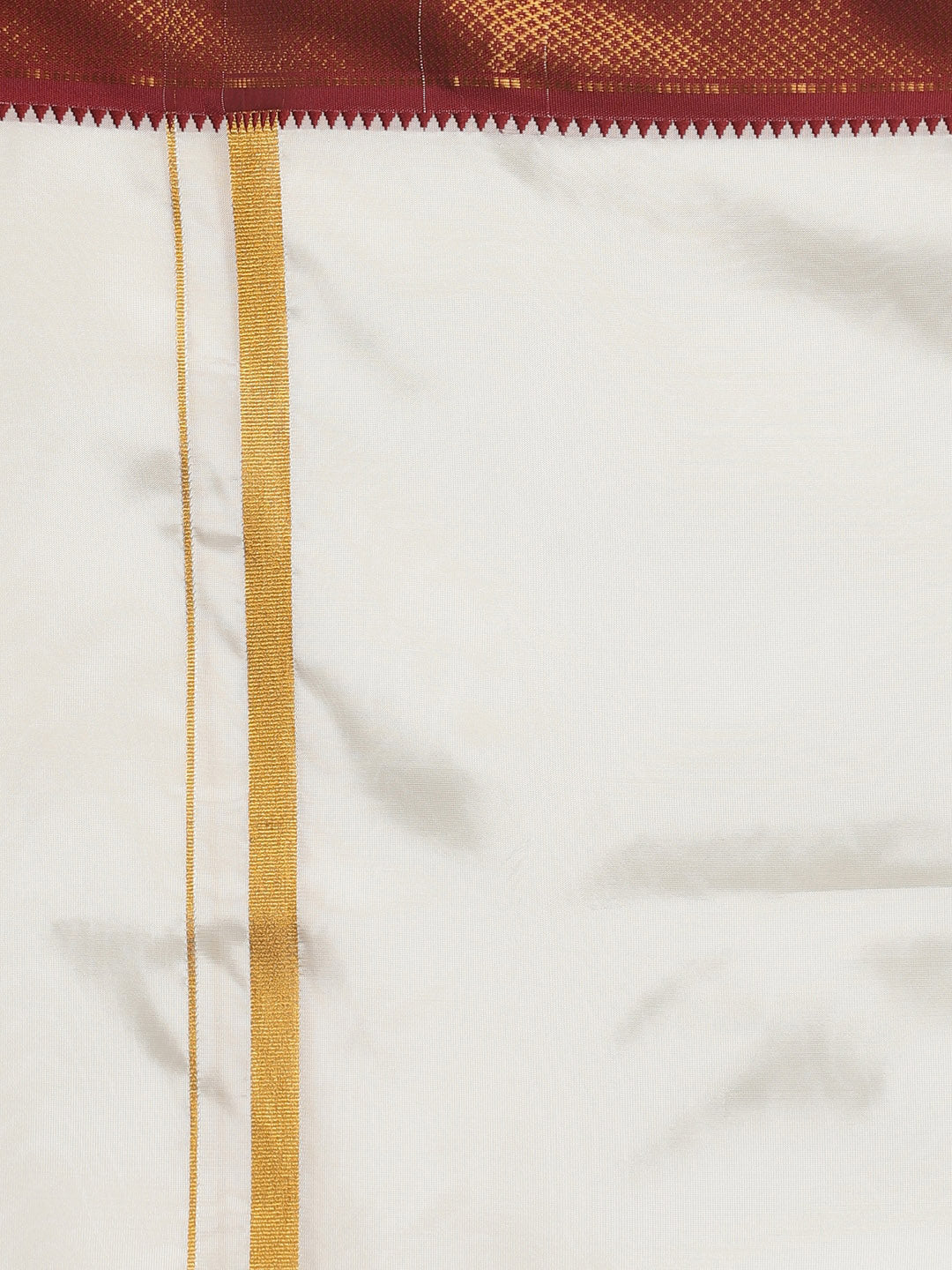 Sethukrishna Men Cream-Coloured Solid Dhotis With Angavastram - Distacart