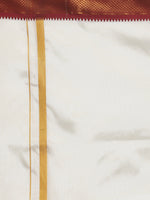 Thumbnail for Sethukrishna Men Cream-Coloured Solid Dhotis With Angavastram - Distacart