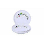 Thumbnail for Round Plastic Half Plate Set, Set of 6, White - Distacart