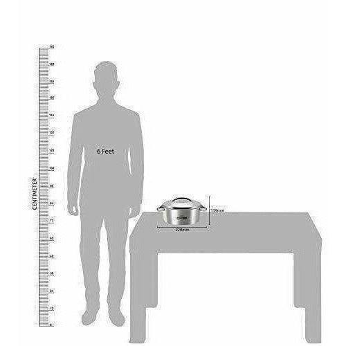 Stainless Steel Casserole, 1.5 Litres, Silver - Distacart