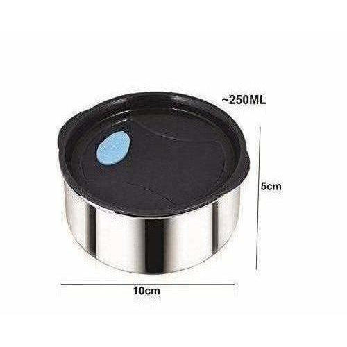 Stainless Steel Lunch Box Set with Pouch, 250ml, Set of 4 - Distacart