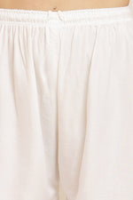 Thumbnail for PAVONINE White Color Straight Fit Rayon Fabric Palazzo - Distacart