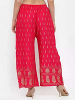 Thumbnail for PAVONINE Rani Color Rayon Fabric Bhutta Print Palazzo For Women - Distacart