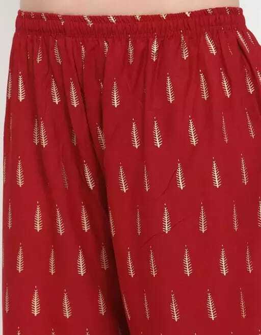 PAVONINE Maroon Color Rayon Fabric Bhutta Print Palazzo For Women - Distacart