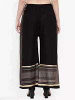 Thumbnail for PAVONINE Black Color Rayon Fabric Side Print Palazzo For Women - Distacart