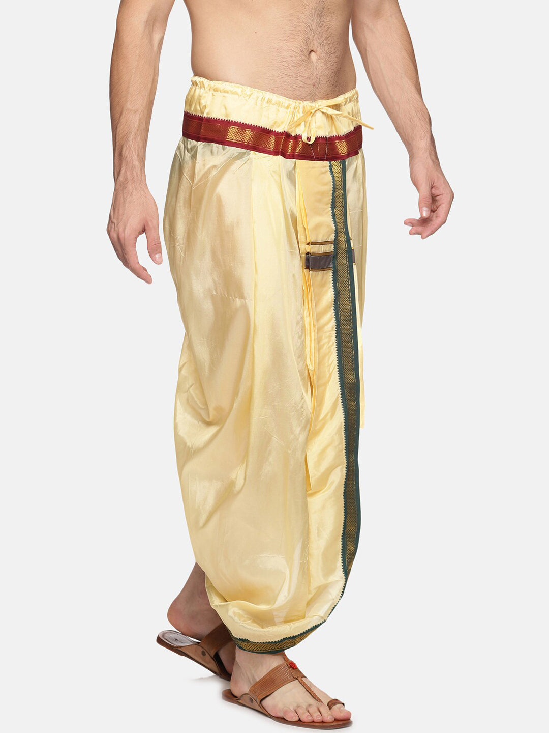 Sethukrishna Men Beige Solid Dhoti Pant - Distacart
