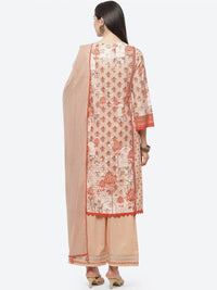 Thumbnail for Biba Women Brown Ethnic Motifs Printed Kurta with Palazzos & With Dupatta - Distacart