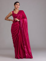 Thumbnail for Koskii Maroon Embellished Sequinned Saree - Distacart