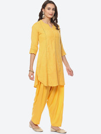 Thumbnail for Biba Women Notched Neck Kurta with Salwar & With Dupatta - Distacart