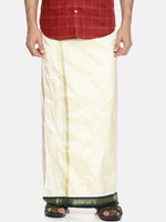 Thumbnail for Sethukrishna Cream-Coloured Solid Readymade Dhoti For Men - Distacart