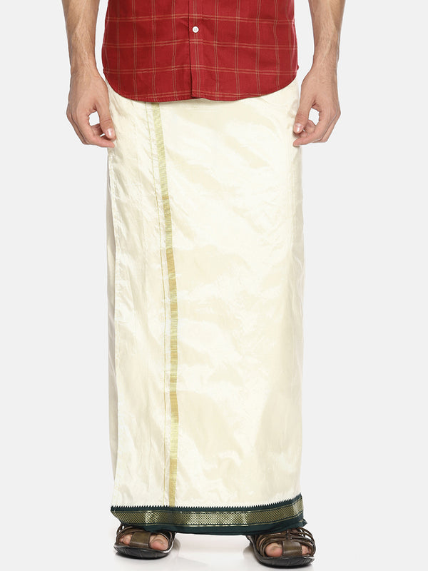 Sethukrishna Cream-Coloured Solid Readymade Dhoti For Men - Distacart