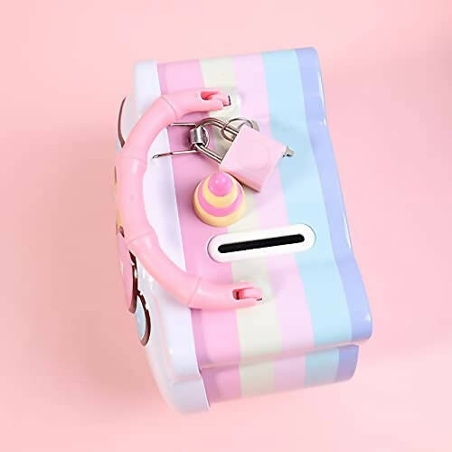 Sardar Ji Ki Dukan Cute Cartoon Printed Metal Coin Bank, Money Bank For Kids, Coin Bank Box With Lock, Piggy Bank(Multi Print) - Distacart