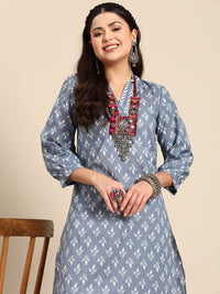 Thumbnail for Sangria Floral Printed Regular Pure Cotton Kurta with Salwar - Distacart