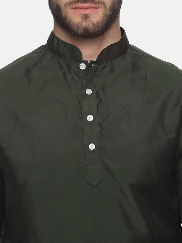 Sethukrishna Men Green Striped Kurta with Dhoti Pants - Distacart