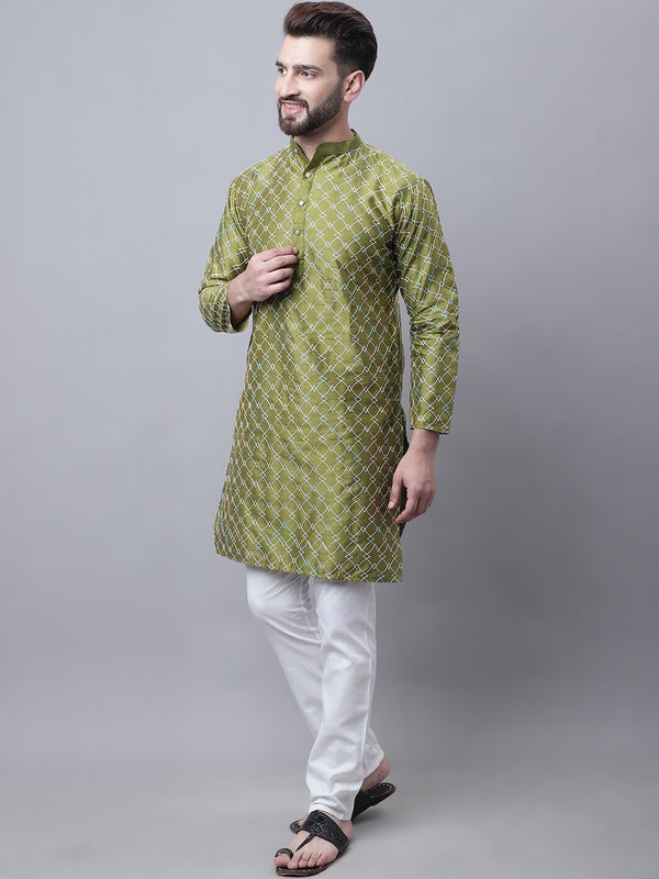 Sojanya M Ethnic Motifs Embroidered Thread Work Kurta With Churidar - Distacart