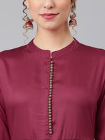 Thumbnail for Khushal K Women Maroon Ethnic Motifs Kurta with Churidar & With Dupatta - Distacart