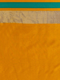 Thumbnail for Saree Mall Mustard & Green Silk Cotton Colourblocked Kanjeevaram Saree - Distacart