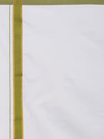 Thumbnail for Sethukrishna Men White Solid Cotton Regular Dhoti - Distacart