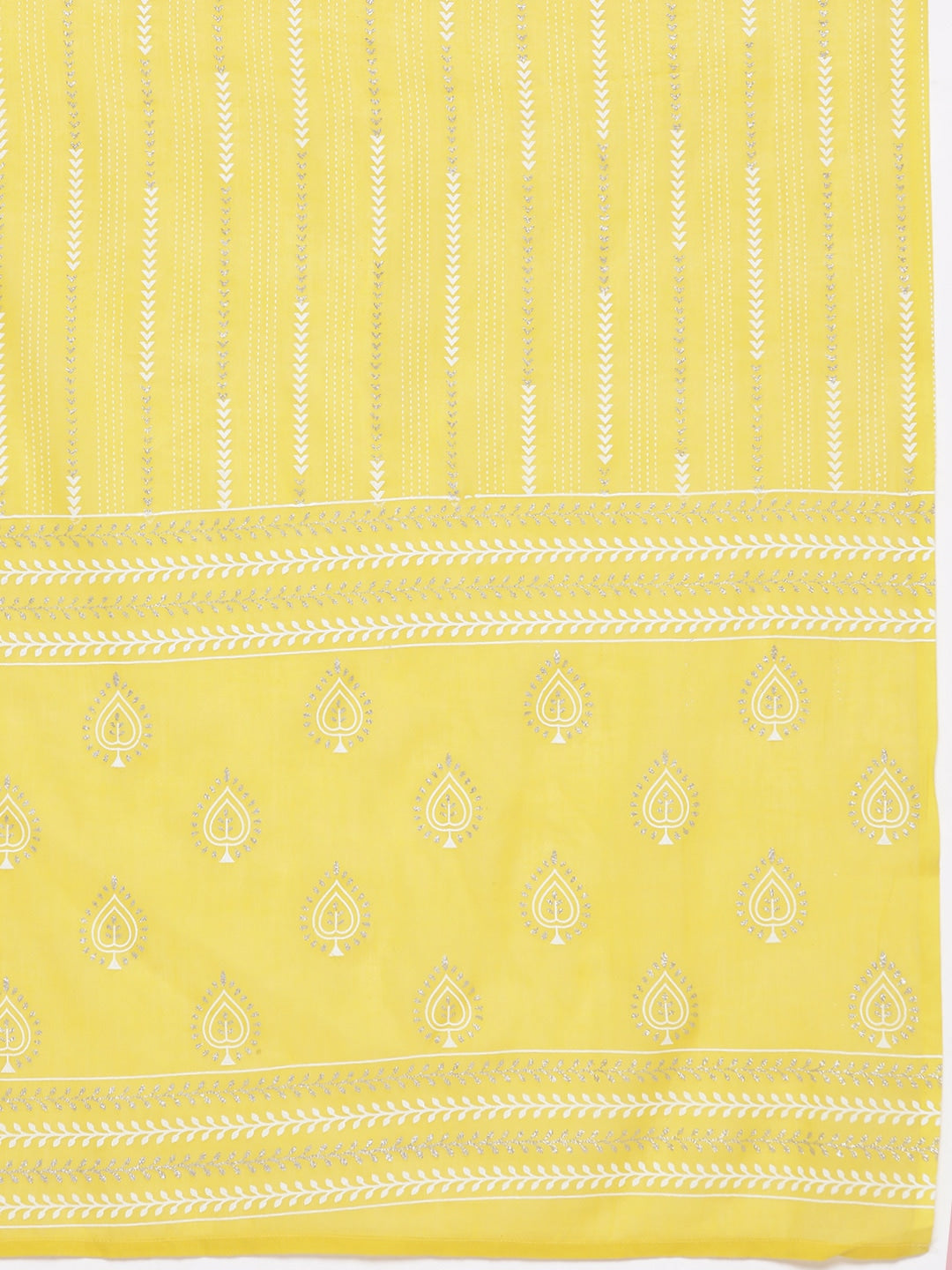 HERE&NOW Ethnic Motifs Printed Gotta Patti Pure Cotton Kurta with Sharara & Dupatta - Distacart