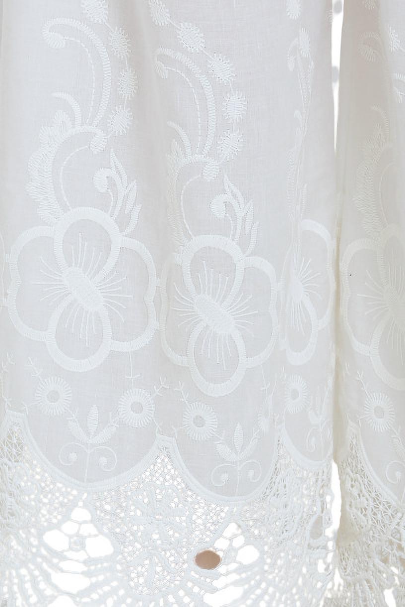 PAVONINE White Color Chikankari Lace Scalloped Hem Cotton Fabric Sharara - Distacart