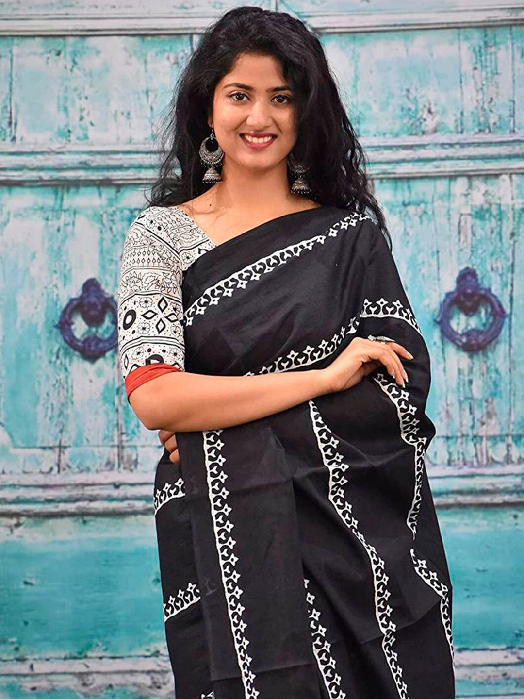 Kalini Ethnic Motifs Printed Pure Cotton Saree - Distacart