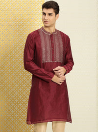 Thumbnail for House of Pataudi Men Yoke Design Long Sleeves Jashn Kurta - Distacart