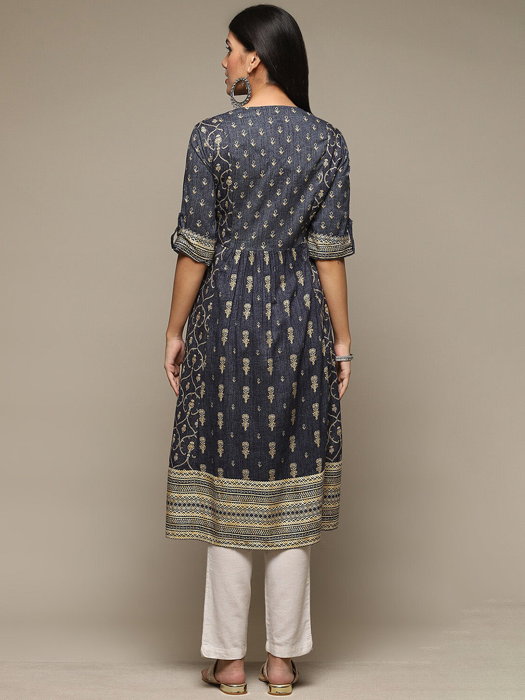 Biba Ethnic Motifs Printed Anarkali Kurta - Distacart