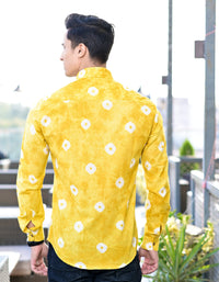 Thumbnail for NOZ2TOZ Men Spread Collar Tie Dye Casual Cotton Shirt - Musterd - Distacart