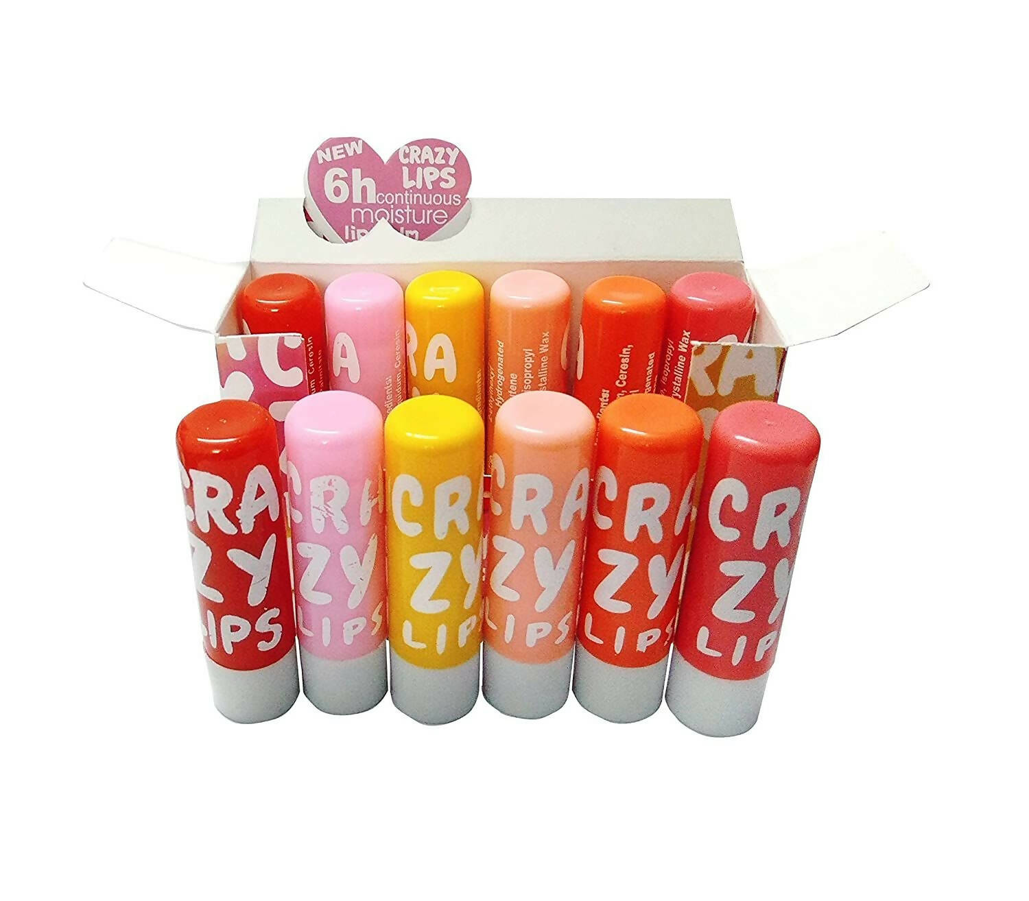 Favon Pack of 12 Multicolor Crazy Lip Balms - Distacart