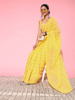 Thumbnail for Mitera Embellished Mirror Work Pure Georgette Saree - Distacart