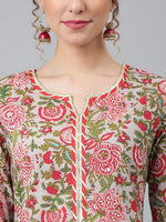 Thumbnail for Khushal K Women Grey Floral Printed Kurta with Trousers & With Dupatta - Distacart