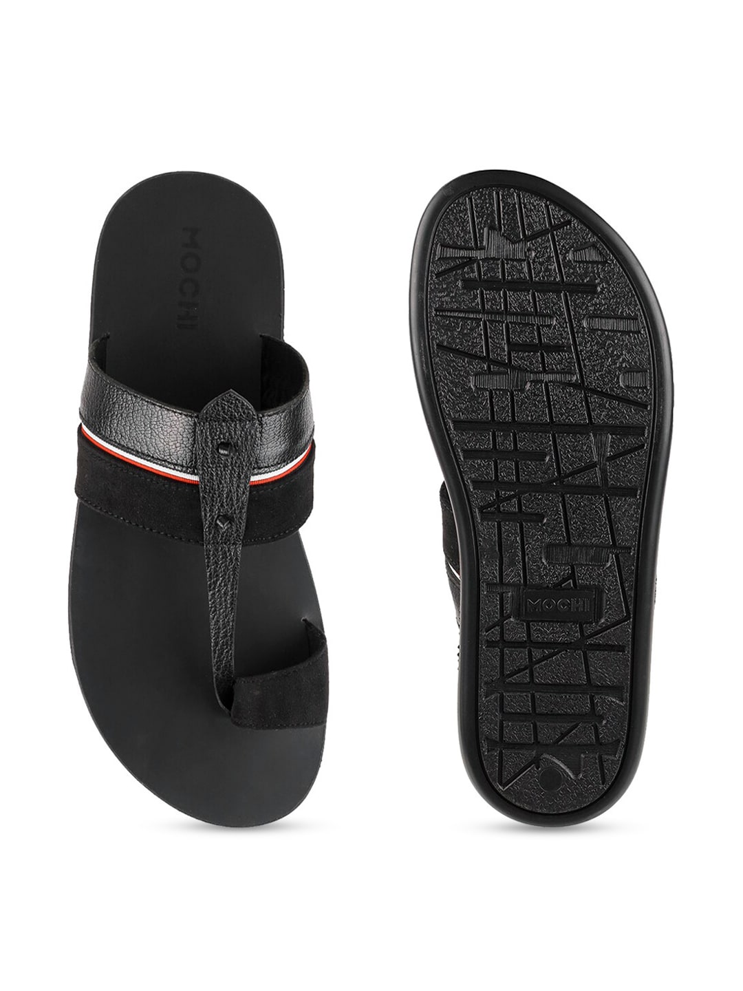 Mochi Black Leather Comfort Sandals - Distacart