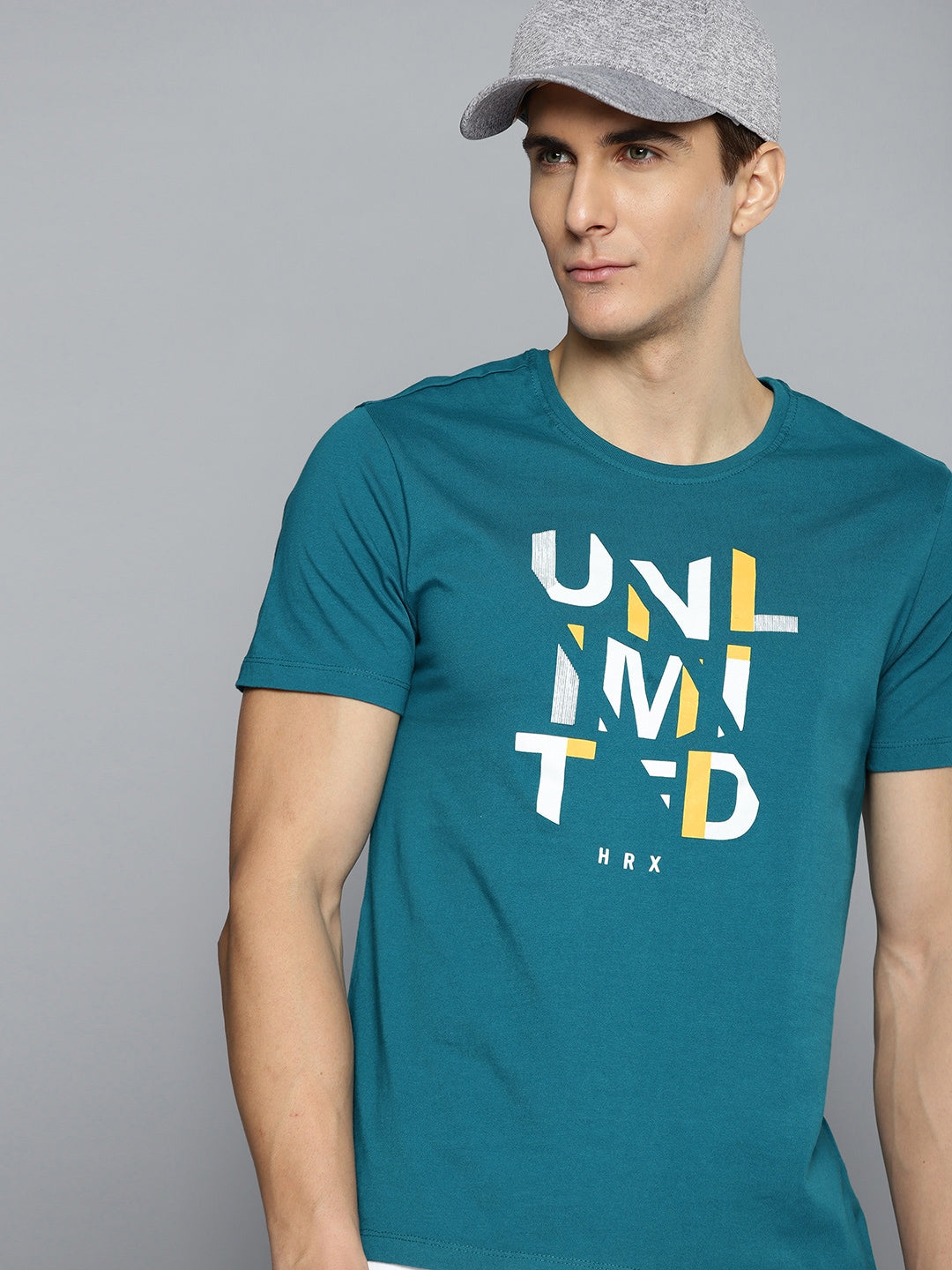 HRX By Hrithik Roshan Lifestyle Men Petrol Bio-Wash Typography Tshirts - Distacart