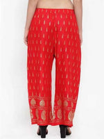 Thumbnail for PAVONINE Red Color Rayon Fabric Bhutta Print Palazzo For Women - Distacart