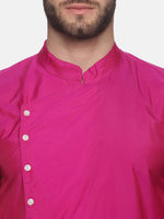 Thumbnail for Sethukrishna Men Rose Angrakha Kurta with Dhoti Pants - Distacart