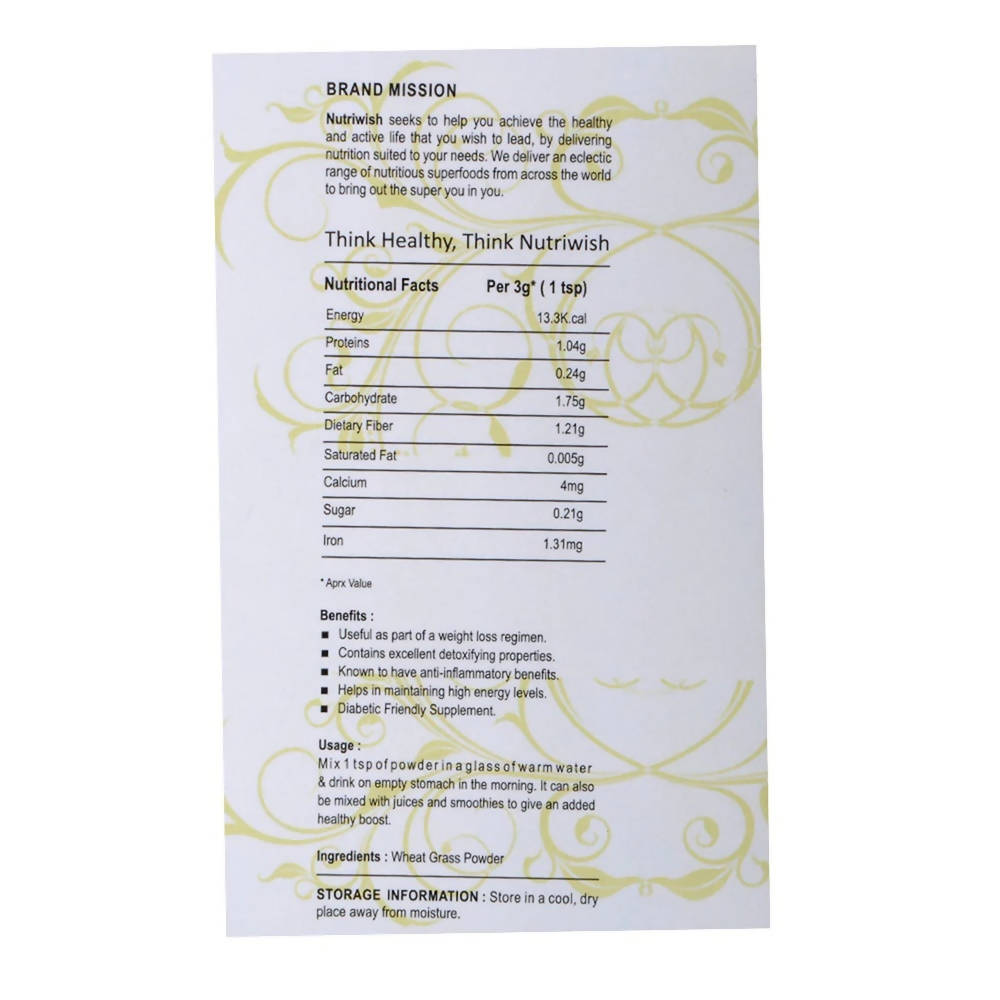 Nutriwish Wheat Grass Powder - Distacart