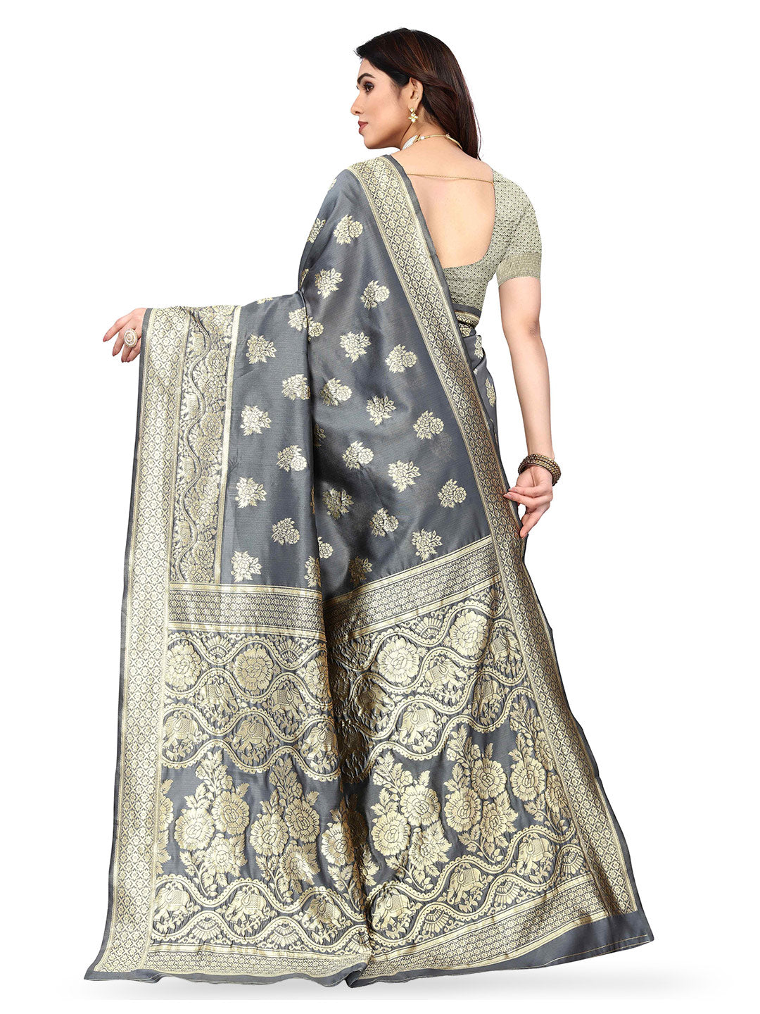 Kalini Ethnic Motifs Woven Design Zari Kanjeevaram Saree - Distacart