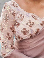 Thumbnail for Tikhi Imli satin saree with sequence embroidered blouse - Distacart