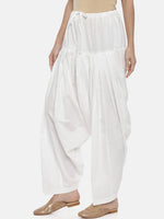 Thumbnail for Souchii White Solid Loose-Fit Patiala - Distacart