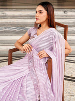 Thumbnail for Tikhi Imli Striped Woven Design Saree - Distacart