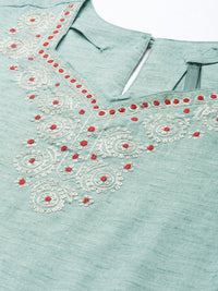 Thumbnail for HERE&NOW Women Embroidered Ethnic Motifs Yoke Design Anarkali Kurta - Distacart