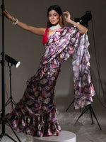 Thumbnail for Tikhi Imli Floral Printed Satin Saree - Distacart