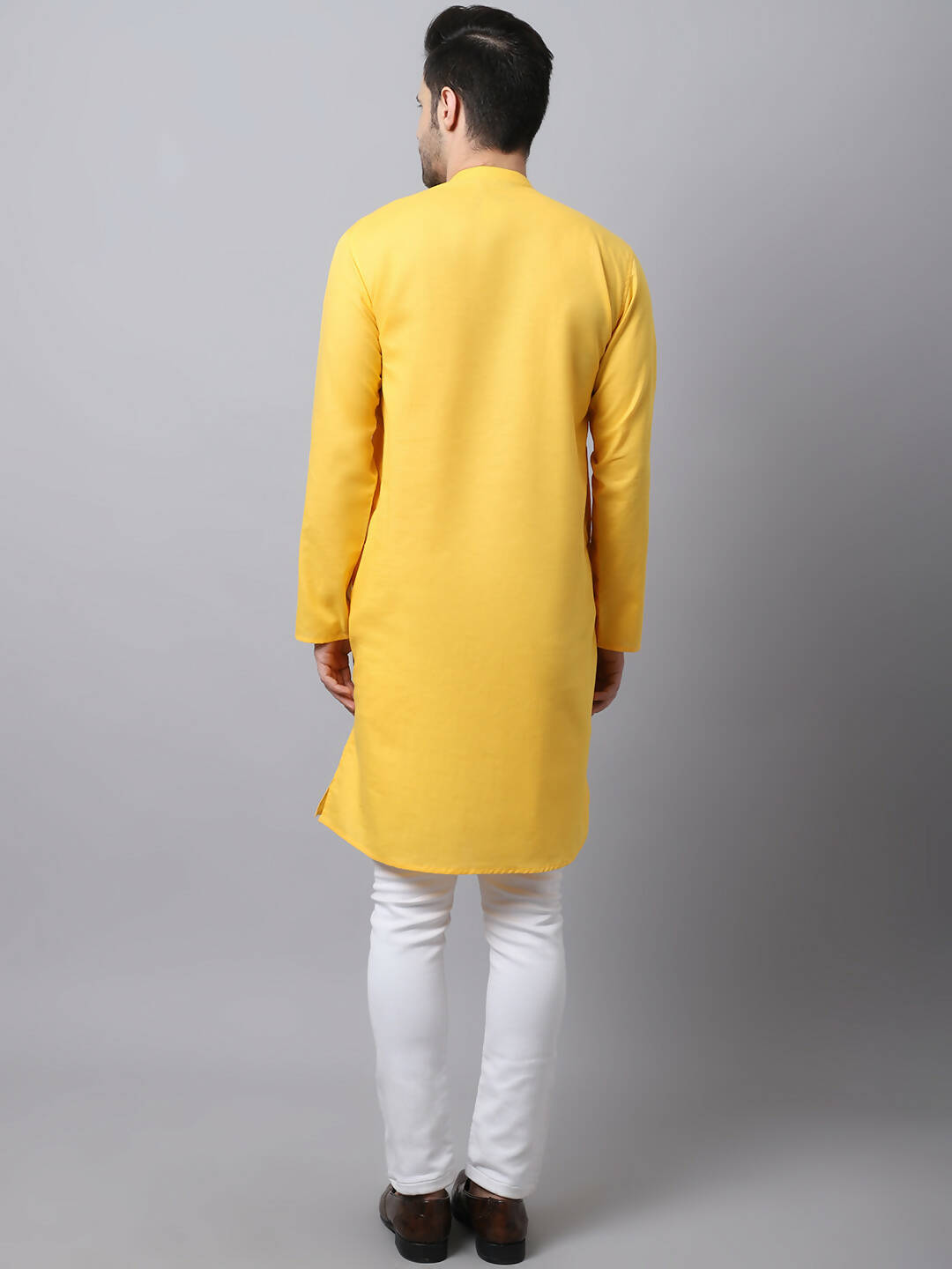 Even Apparels Yellow Pure Cotton Men's Kurta With Side Placket - Distacart