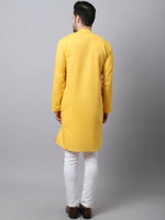 Thumbnail for Even Apparels Yellow Pure Cotton Men's Kurta With Side Placket - Distacart