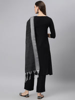 Thumbnail for Khushal K Women Black Kurta with Trousers & With Dupatta - Distacart