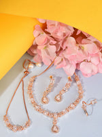 Thumbnail for Saraf RS Jewellery Rose Gold Plated AD Studded Designer Jewellery Set - Distacart