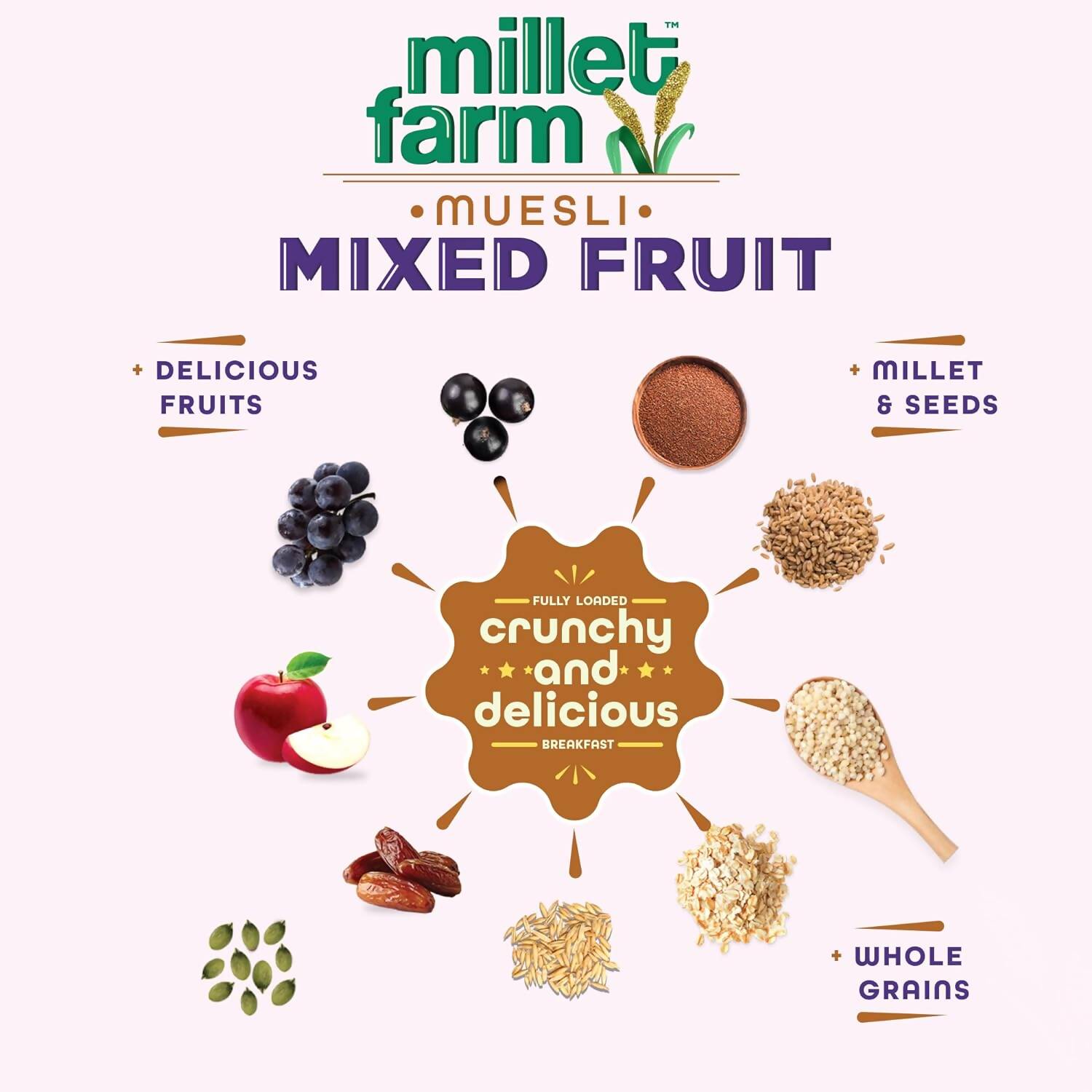 Bagrry's Millet Farm Mixed Fruit Muesli with Jowar and Ragi - Distacart